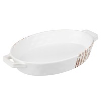 Форма для запекания и сервировки овальная с ручками, керамика, 31х20,5х6см, 1,1л., белая MILLIMI